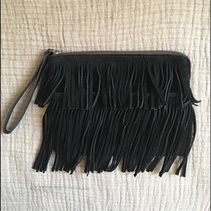 Patricia Nash Cassini suede Italian black fringe